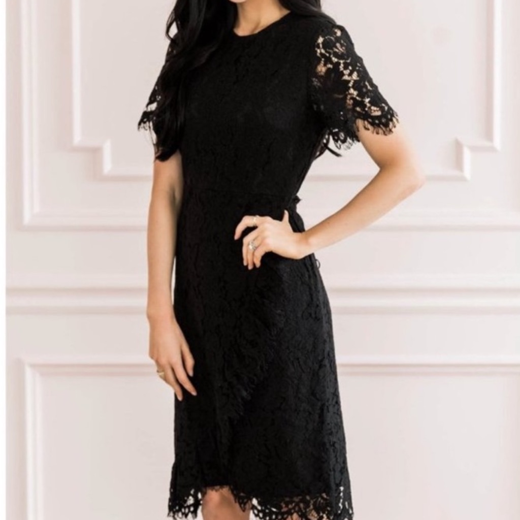 Rachel Parcell Black Textured Lace Dress